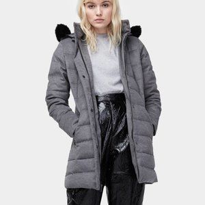 UGG Celeste Wool-Blend Coat with Toscana Fur Trim